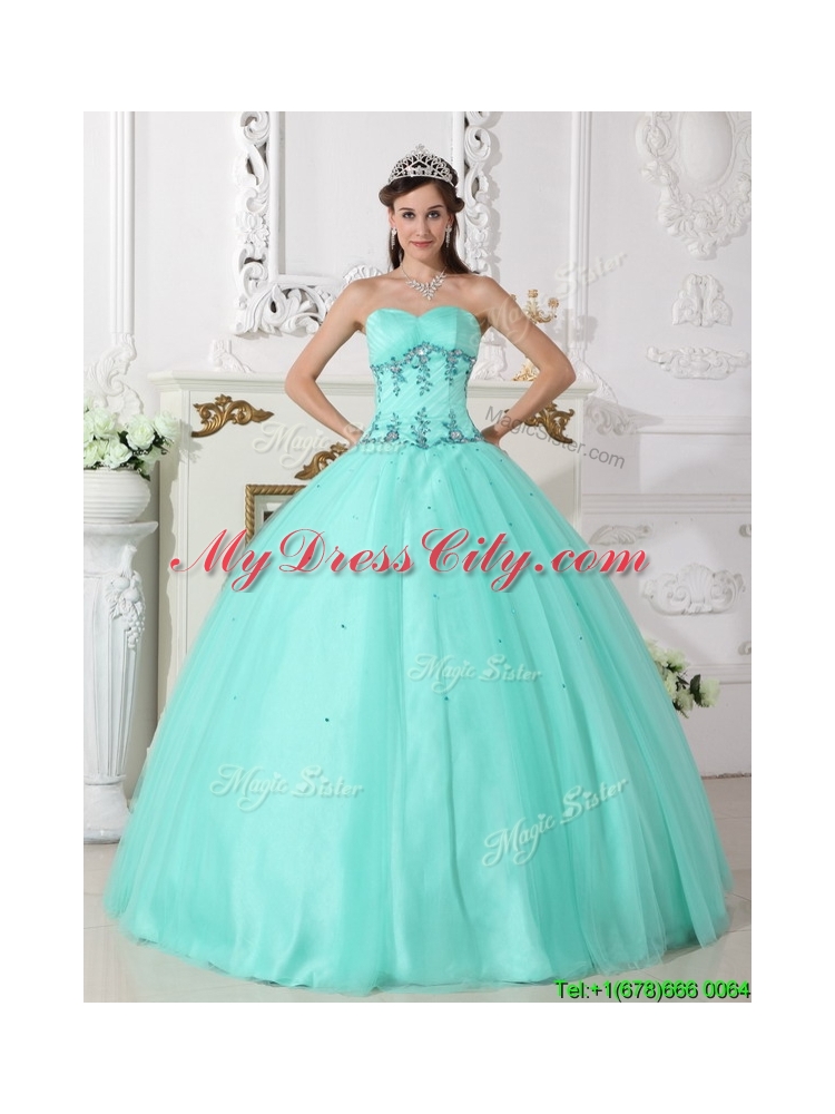 2016  Elegant Green Ball Gown Sweetheart Quinceanera Dresses