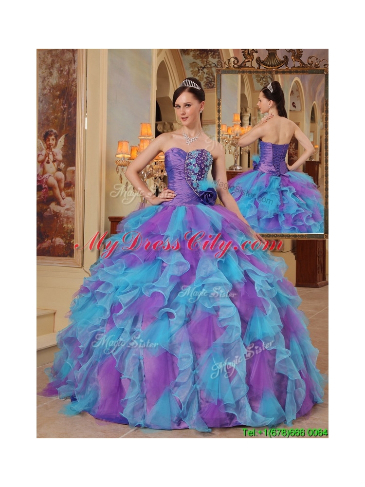 Best Multi Color Ball Gown Sweetheart Quinceanera Dresses