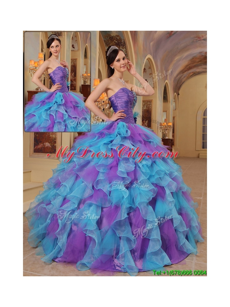 Best Multi Color Ball Gown Sweetheart Quinceanera Dresses