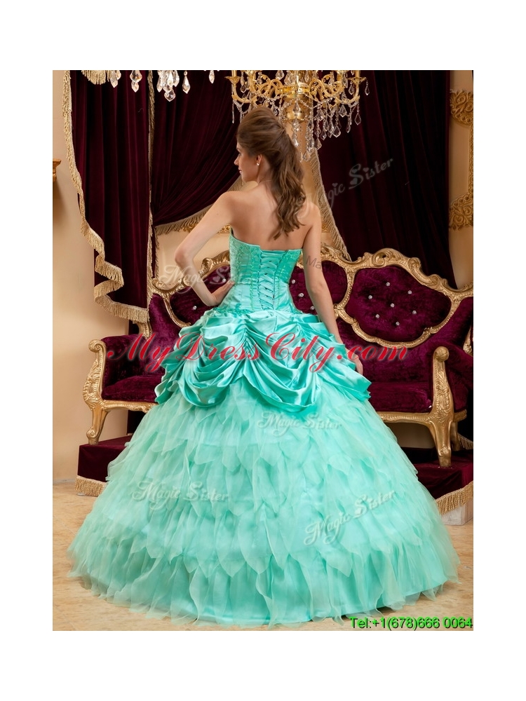 Classic Ball Gown Strapless Ruffles Quinceanera Dresses for 2016