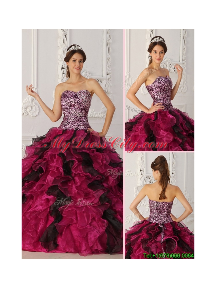 Classic Sweetheart Ruffles Quinceanera Dresses in Multi Color