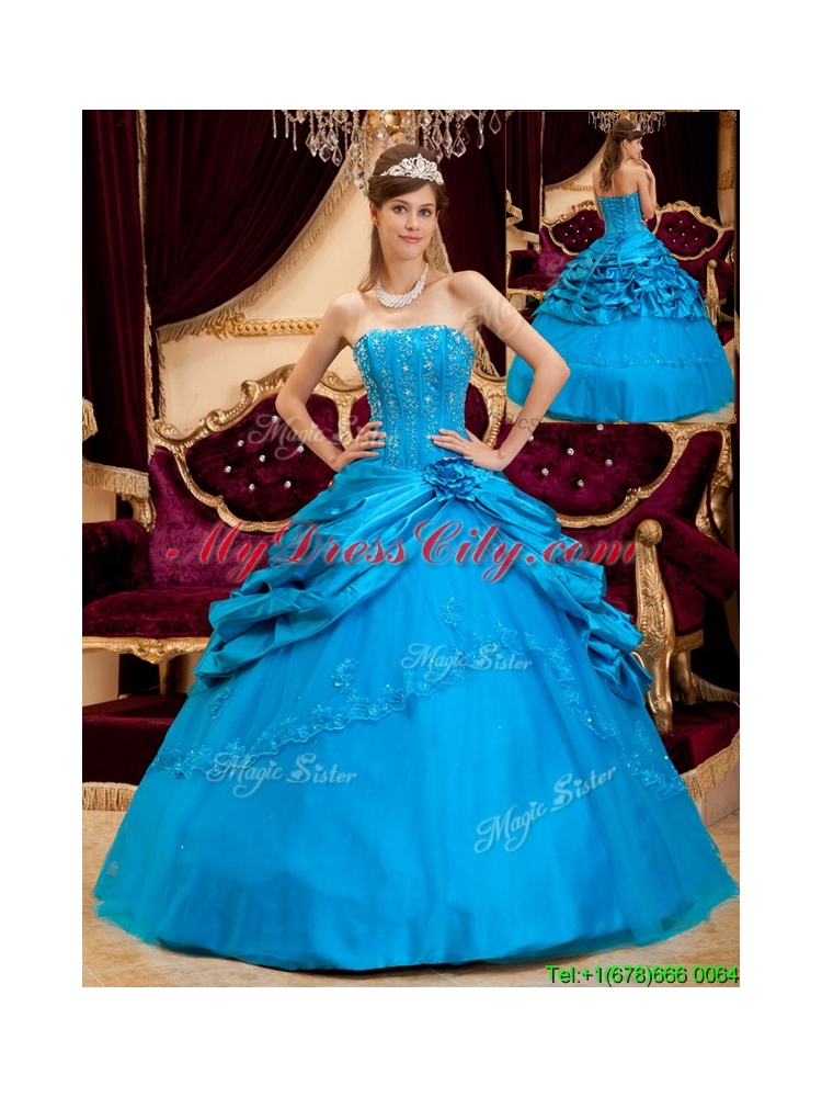 2016  Pretty  Ball Gown Strapless Floor Length Quinceanera Dresses