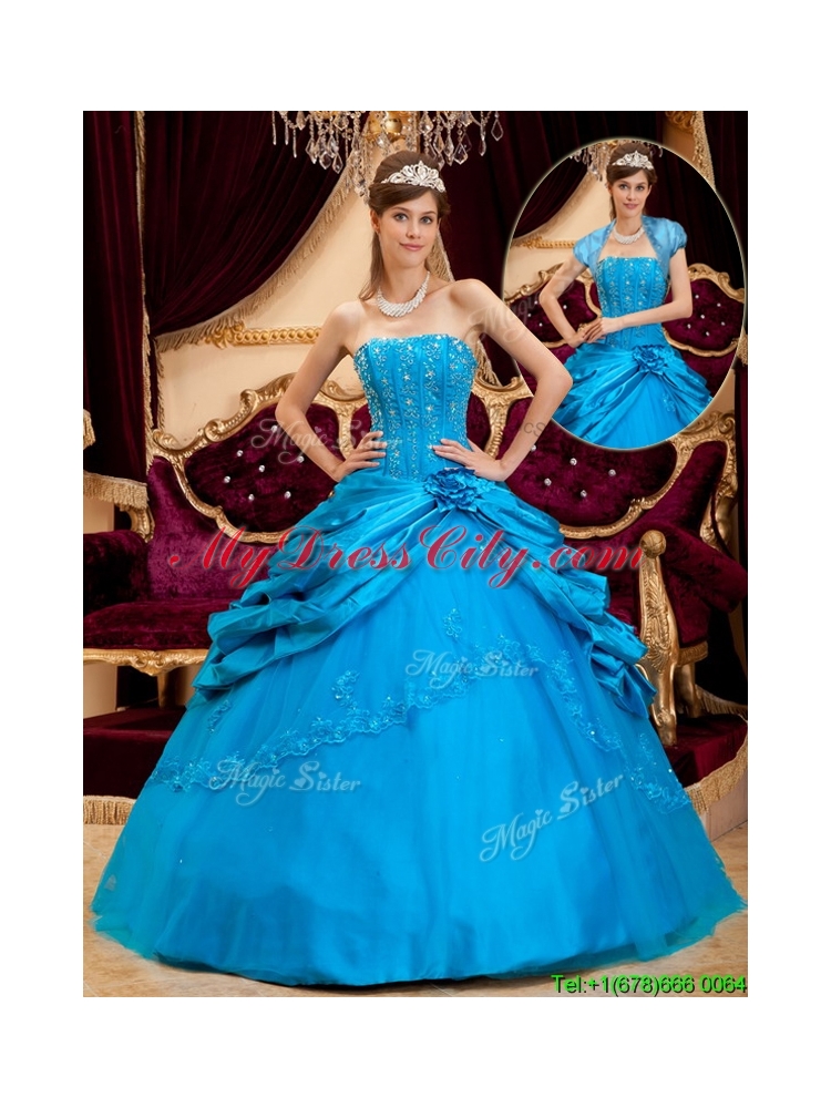 2016  Pretty  Ball Gown Strapless Floor Length Quinceanera Dresses