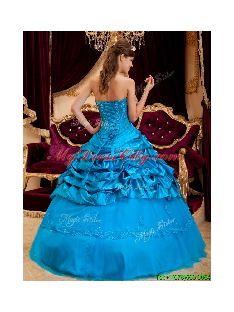 2016  Pretty  Ball Gown Strapless Floor Length Quinceanera Dresses