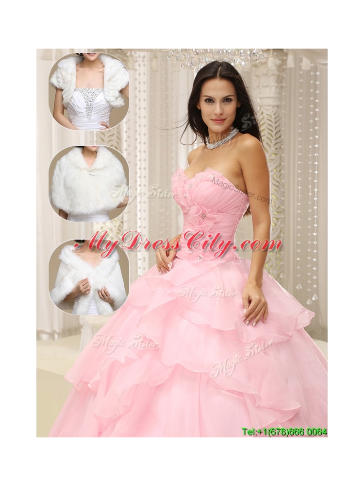 2016  Unique Baby Pink Quinceanera Gowns with Beading and Ruffles