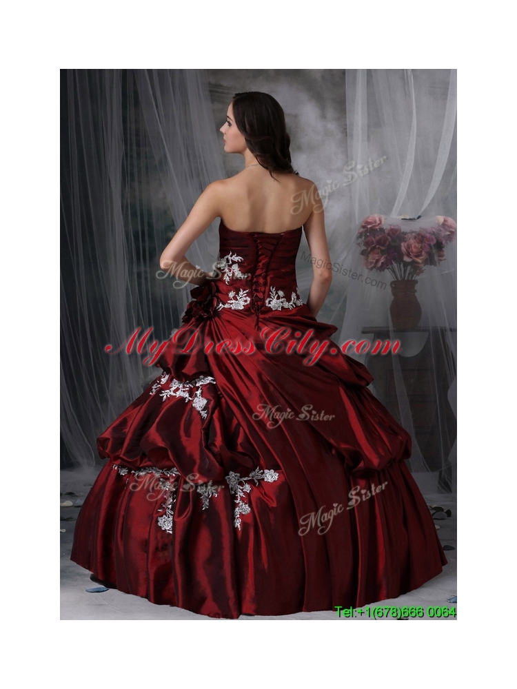 2016  Unique  Ball Gown Strapless Appliques Quinceanera Dresses