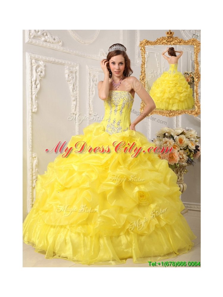 2016  Unique  Ball Gown Strapless Floor Length Quinceanera Dresses