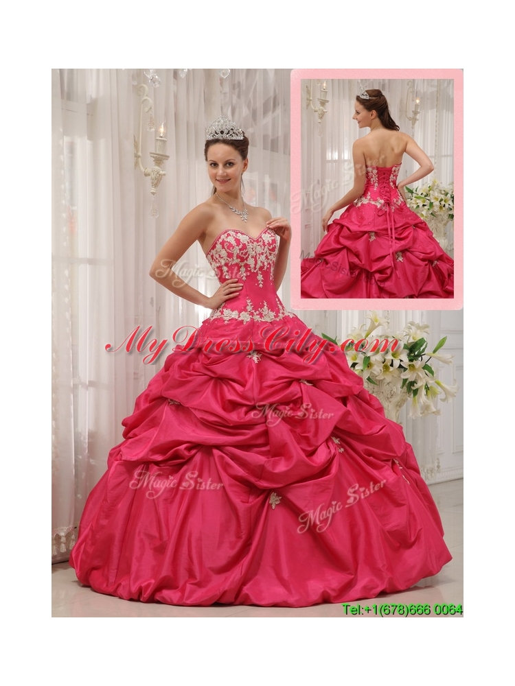 2016 Unique Ball Gown Sweetheart Appliques Quinceanera Dresses