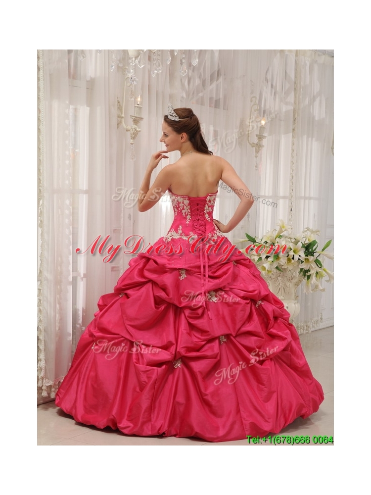 2016 Unique Ball Gown Sweetheart Appliques Quinceanera Dresses