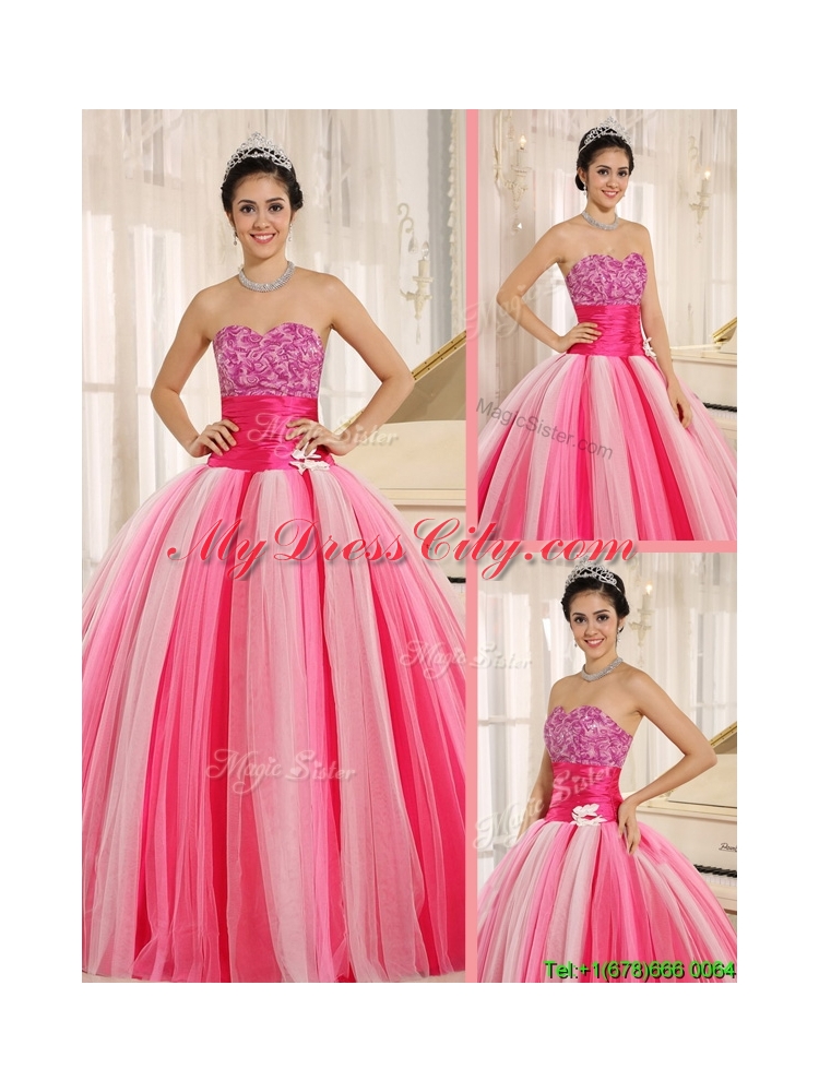 2016  Unique  Strapless Lace Up Quincanera Dresses in Multi Color