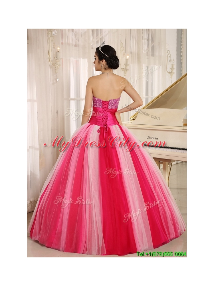 2016  Unique  Strapless Lace Up Quincanera Dresses in Multi Color