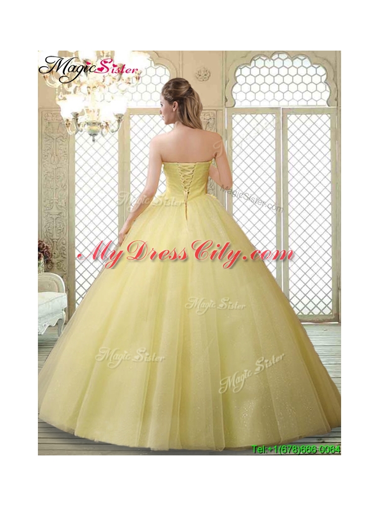 2016 Romantic Strapless Prom Gowns with Appliques and Beading for Fall