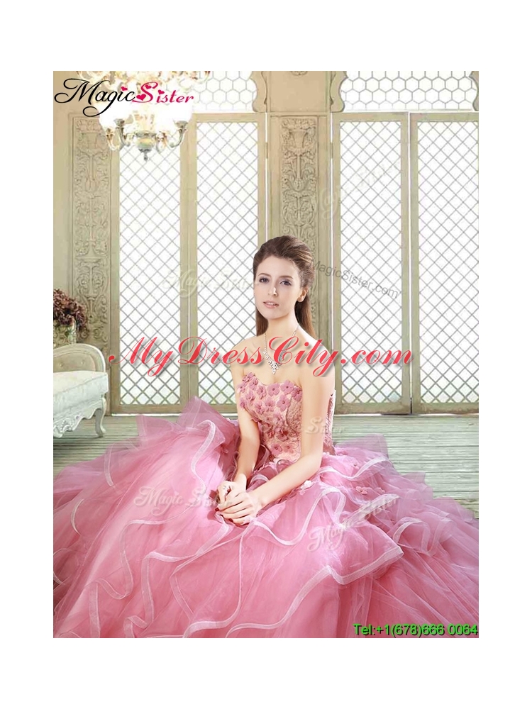 Lovely Strapless Sweet 16 Dresses with  Appliques and Ruffles