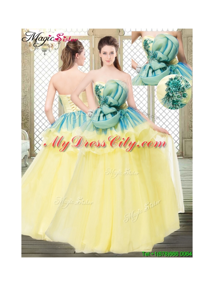 Perfect A Line Strapless Prom Dresses with Bowknot and Ruffles