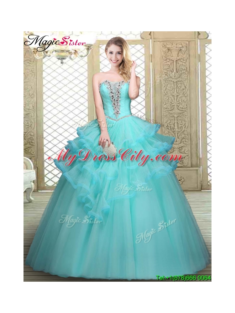 Perfect Sweetheart Quinceanera Dresses with Beading and Ruffles