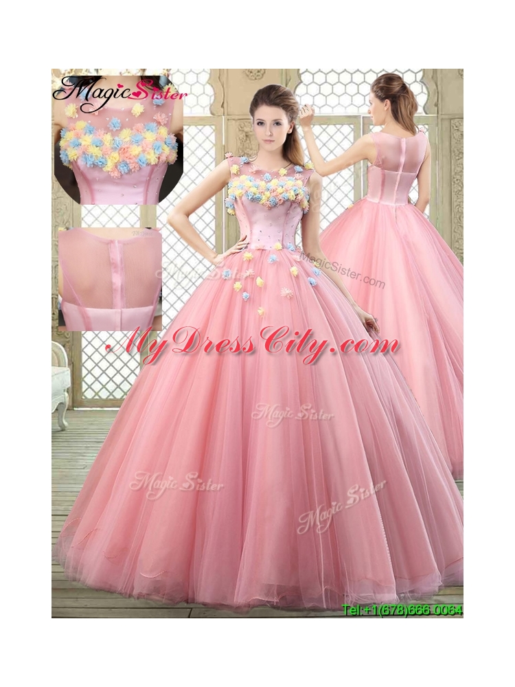 Summer New Style Scoop Quinceanera Dresses with Zipper Up