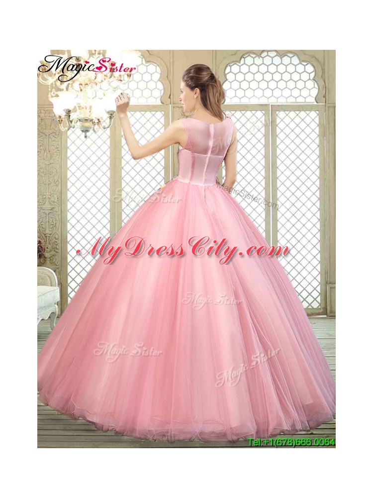 Summer New Style Scoop Quinceanera Dresses with Zipper Up