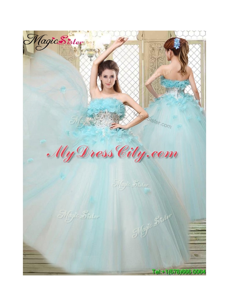 Beautiful Strapless Quinceanera Dresses with Appliques and Ruffles