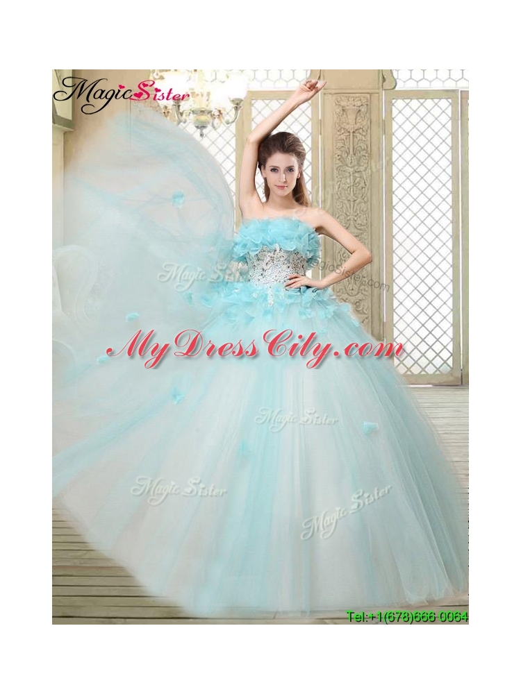 Beautiful Strapless Quinceanera Dresses with Appliques and Ruffles