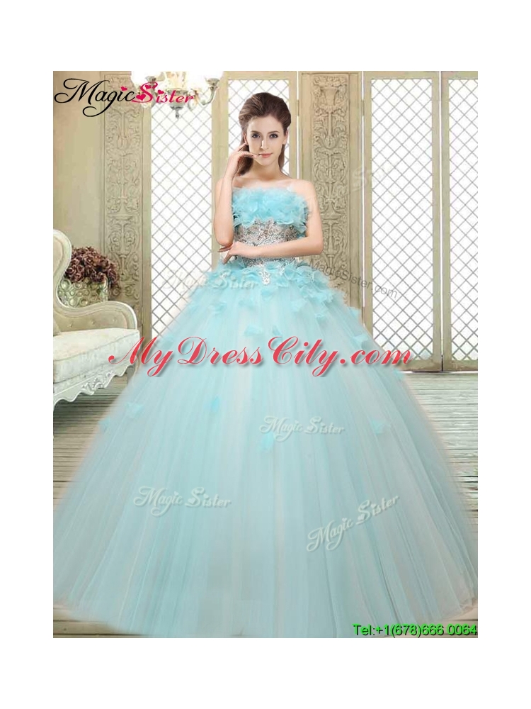 Beautiful Strapless Quinceanera Dresses with Appliques and Ruffles