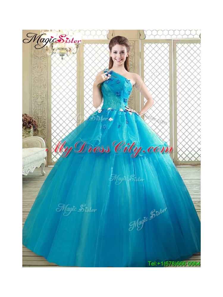 Popular One Shoulder Quinceanera Dresses with Ruffles and Appliques