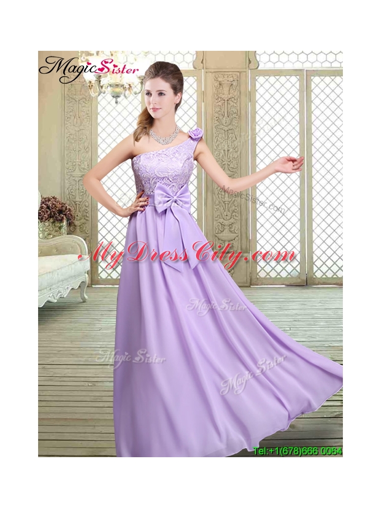 2016 Spring High Neck Lace Lavender Bridesmaid Dresses