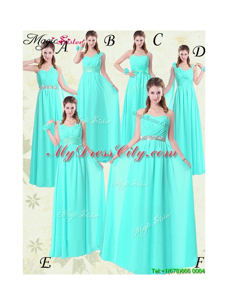 Elegant One Shoulder Bridesmaid Dresses in Apple Green