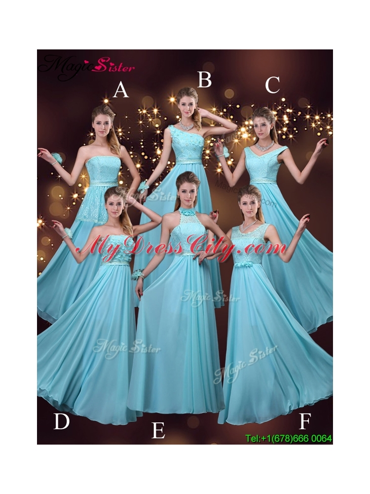 Hot Sale Empire Halter Top Bridesmaid Dresses with Lace