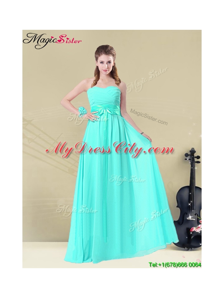 Inexpensive Sweetheart Dama Dresses with Belt