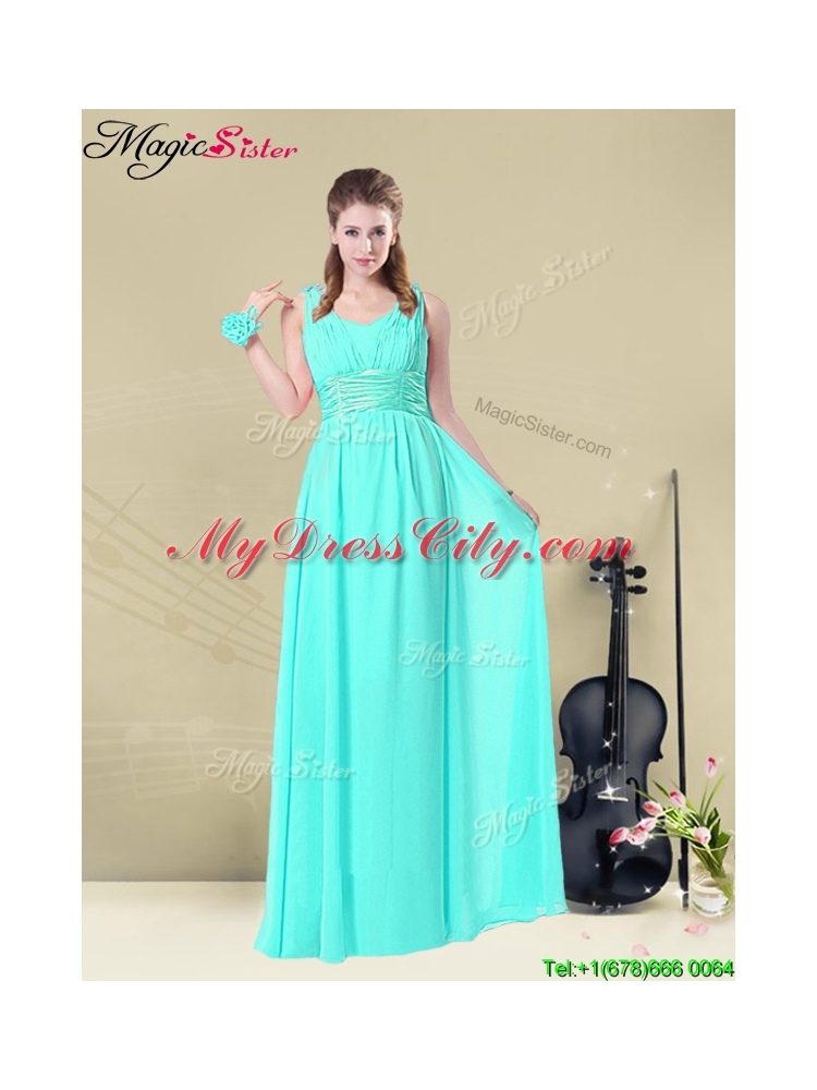 2016 Beautiful Straps Prom Dresses in Apple Green