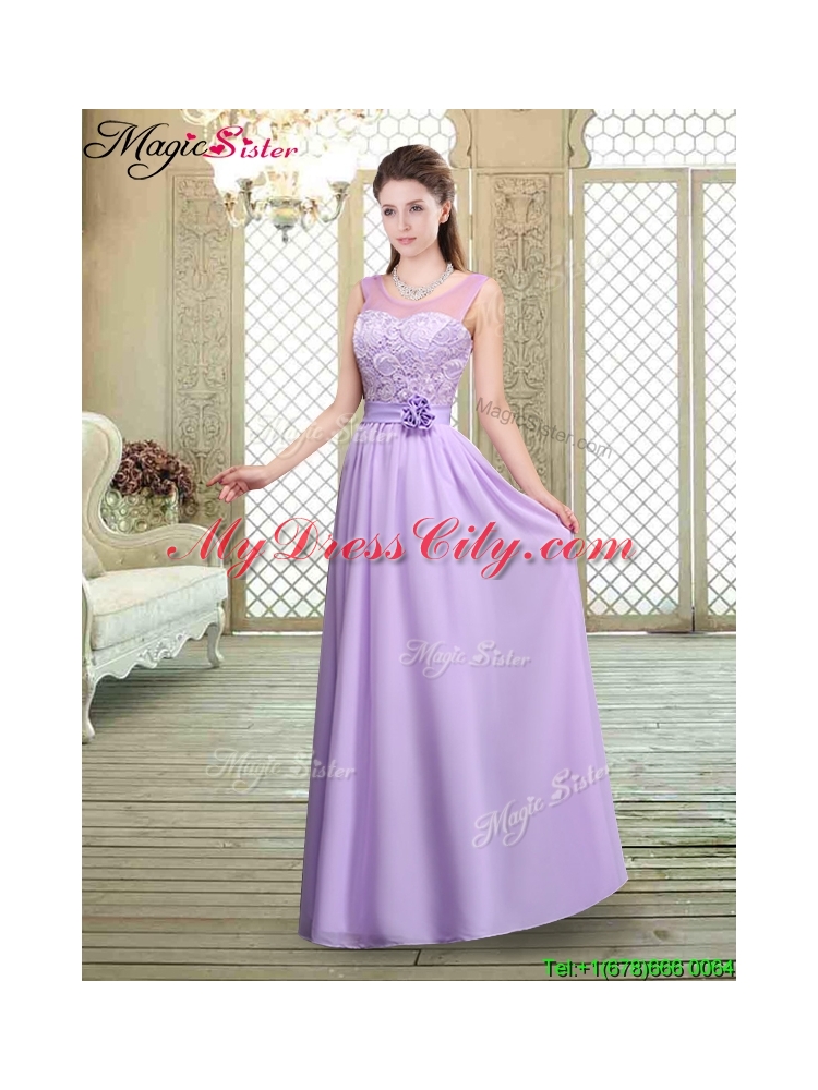 2016 Best Scoop Lace Prom Dresses in Lavender