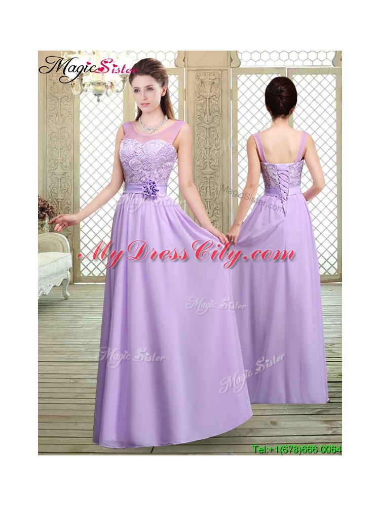 2016 Best Scoop Lace Prom Dresses in Lavender