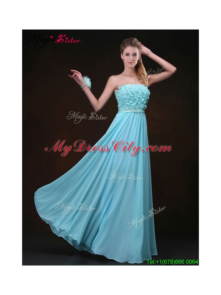 2016 Cheap Empire Aqua Blue Prom Dresses