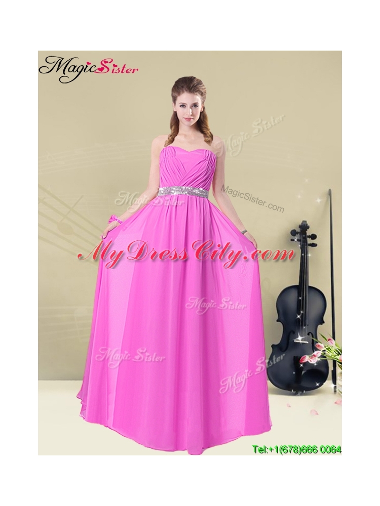 Gorgeous Empire Sweetheart Prom Dresses with Ruching and Belt