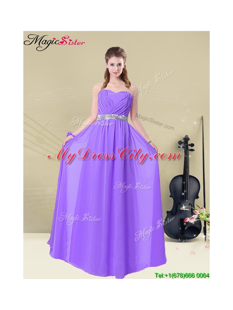 Gorgeous Empire Sweetheart Prom Dresses with Ruching and Belt