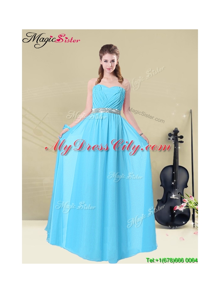 Gorgeous Empire Sweetheart Prom Dresses with Ruching and Belt