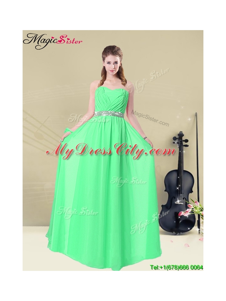 Gorgeous Empire Sweetheart Prom Dresses with Ruching and Belt