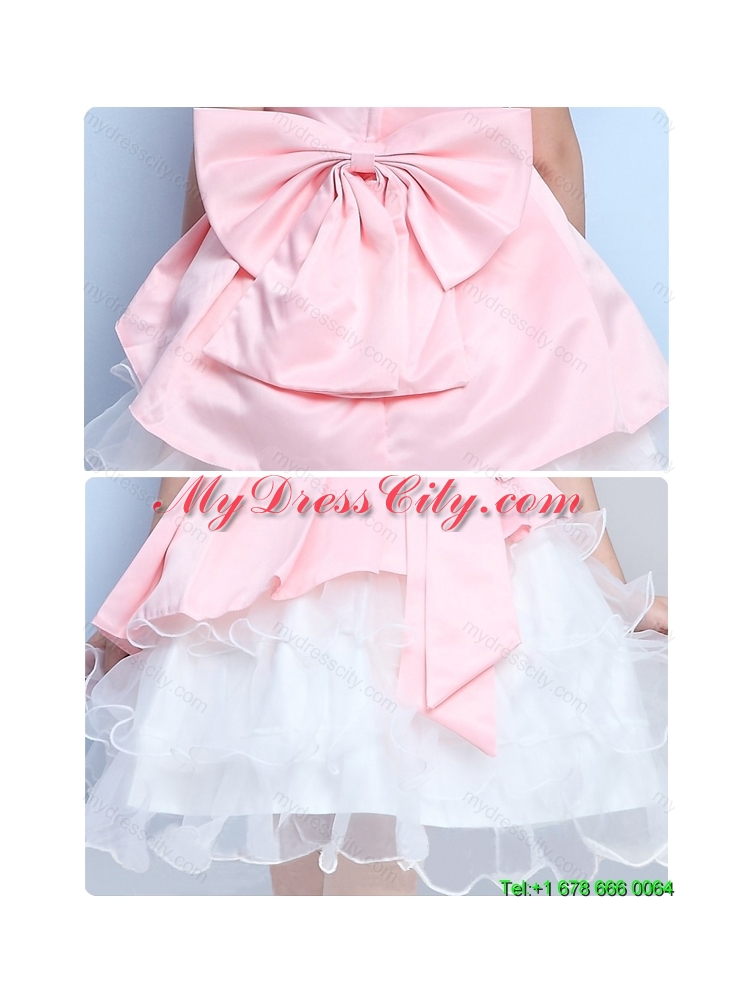 Perfect A Line Scoop Mini Length Bowknot Flower Girl Dresses