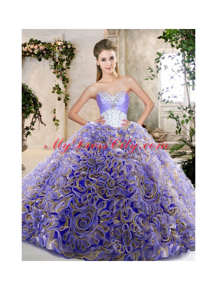 Hot Sale Ruffles Lavender Sweet 16 Dresses with Beading