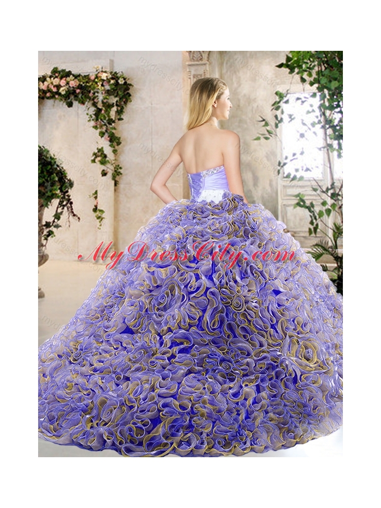 Hot Sale Ruffles Lavender Sweet 16 Dresses with Beading