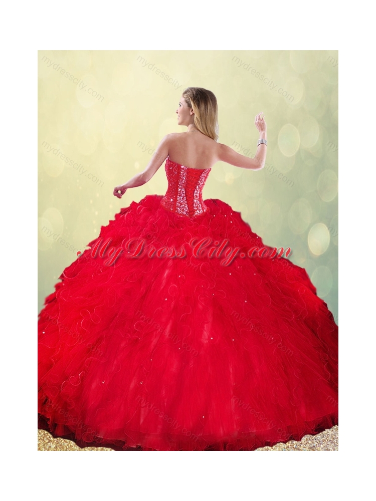 Latest Sweetheart Beading Quinceanera Dresses with Ruffles