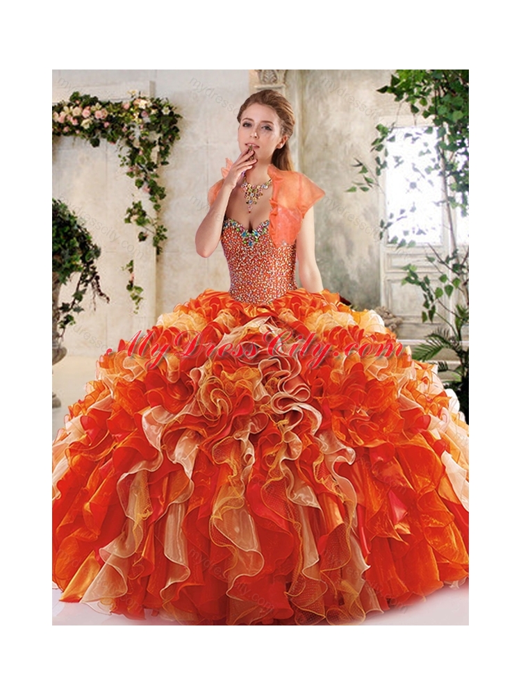 New Style Sweetheart Quinceanera Dresses with Beading and Ruffles