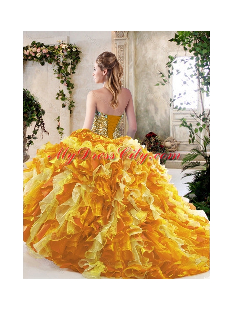 New Style Sweetheart Quinceanera Dresses with Beading and Ruffles