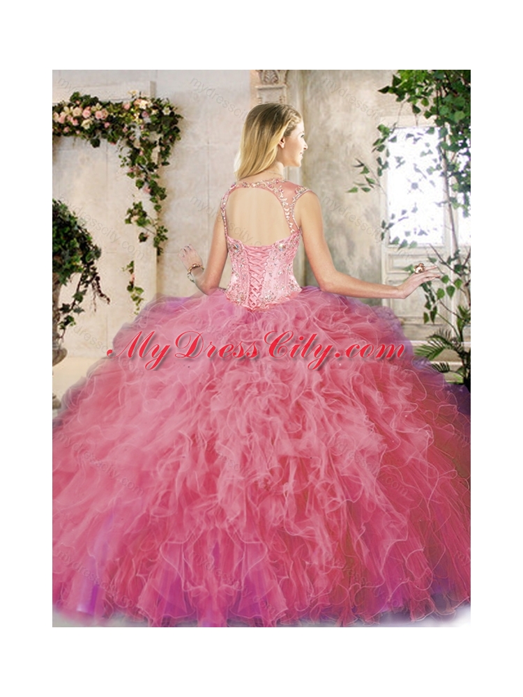 2016 Cheap Ball Gown Quinceanera Dresses with Appliques and Ruffles