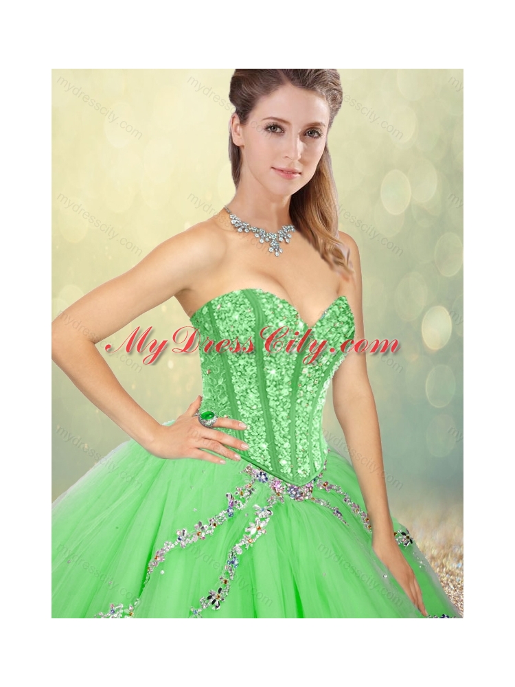 Fashionable Floor Length Beading Sweet 16 Dresses for Spring