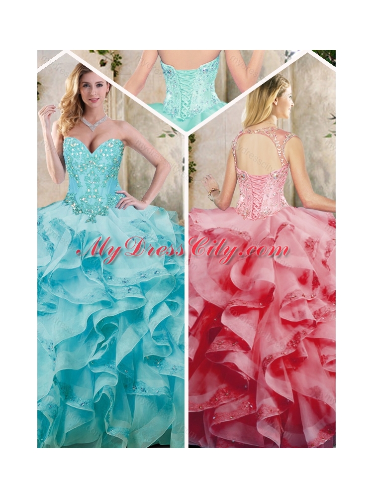 Fashionable Ruffles Quinceanera Dresses with Appliques