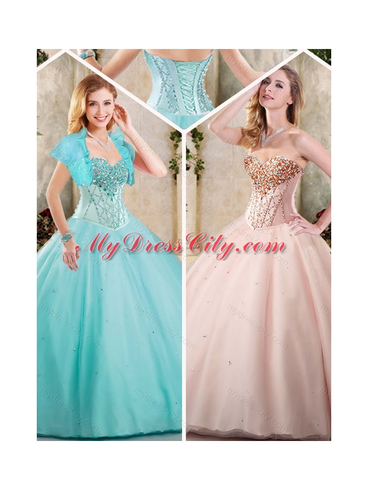 Latest Beading Sweetheart Quinceanera Gowns for 2016