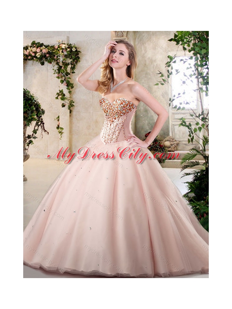 Latest Beading Sweetheart Quinceanera Gowns for 2016