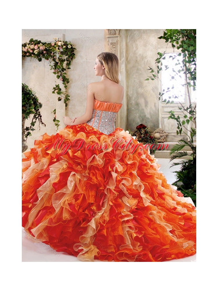 Luxurious Strapless Quinceanera Dresses with Sequins and Ruffles