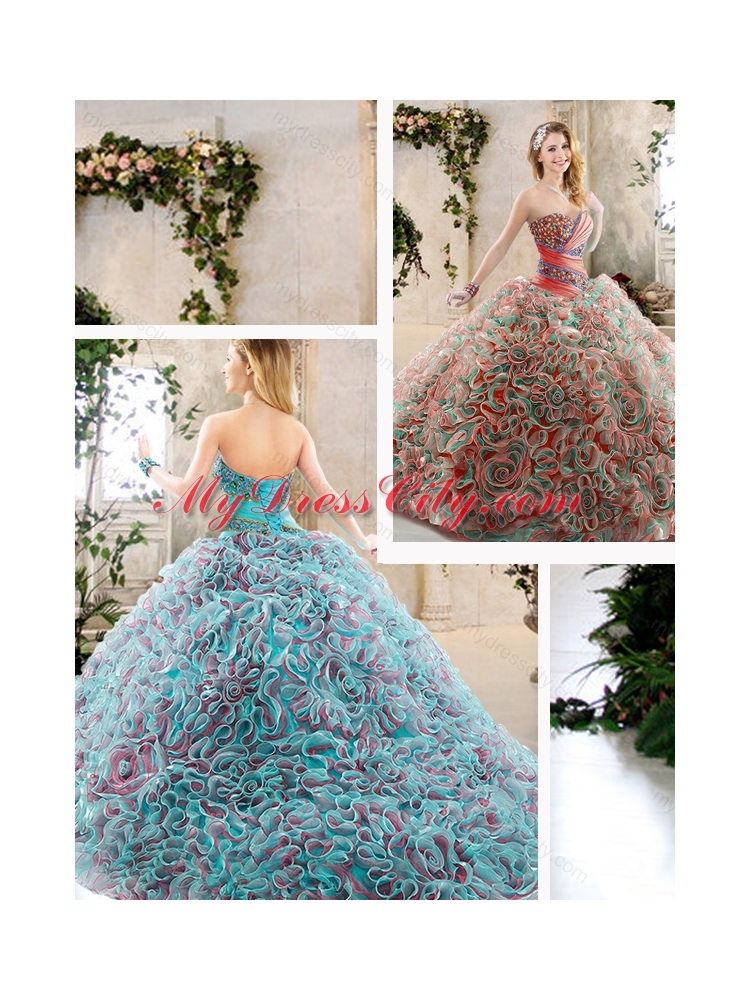 Hot Sale Beading and Ruffles Quinceanera Gowns with Sweetheart